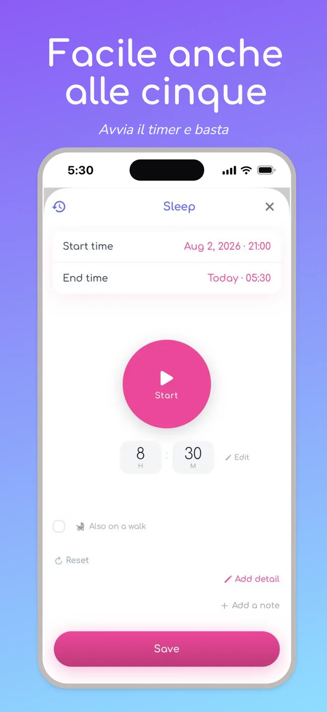 Facile anche alle cinque — Avvia il timer e basta